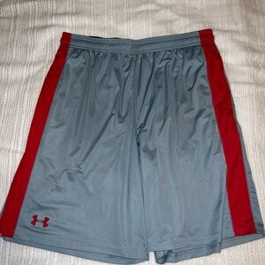 Under Armour Men's Athletic Shorts in Gray and Red